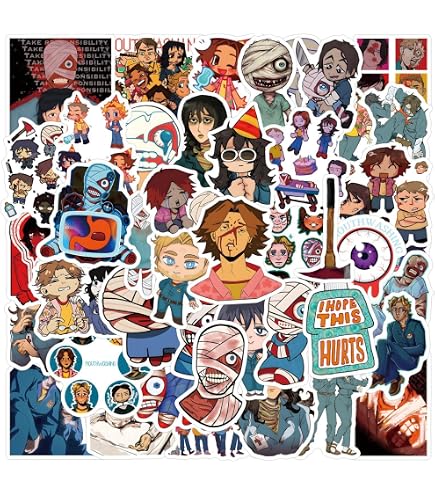 45PCS Mouthwashing Game 2.5-Inch Stickers Set, 9-Pack (5 of Each